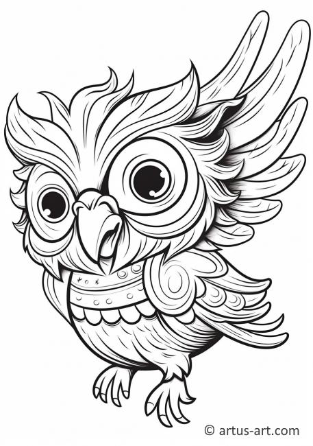 Awesome Flying bird Coloring Page For Kids
